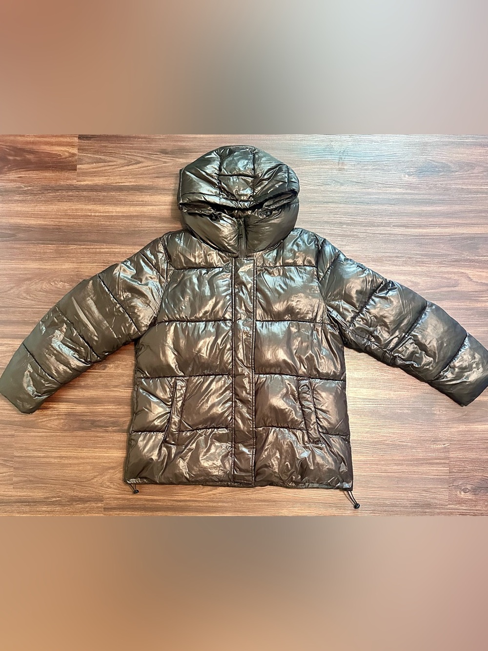 Vince Camuto Women’s Hooded Puffer Jacket - Shiny Black
